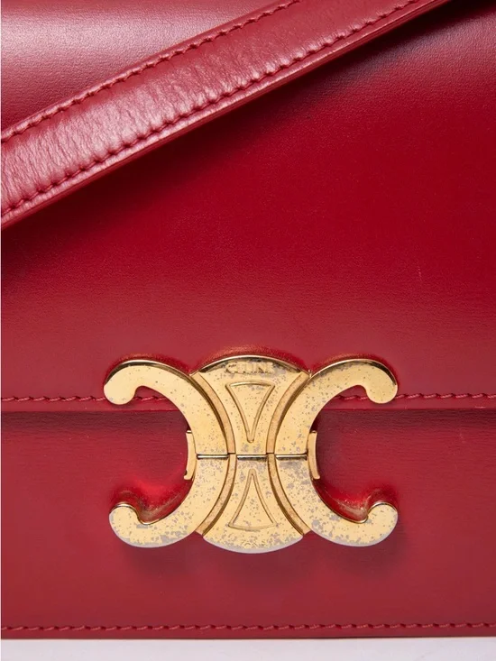 Celine 2019 Red Calfskin Teen Triomphe Shoulder Bag - Picture 2 of 5